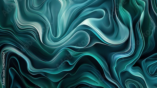   A zoomed-in picture of a blue and green background with a wave pattern both above and below it