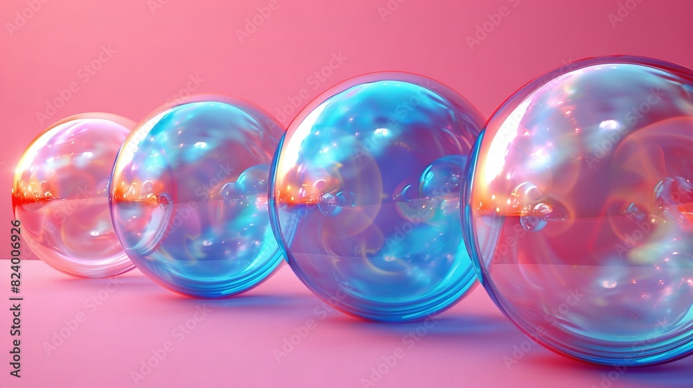 A collection of blue and pink balls on a pink surface, surrounded by a light pink background and a pink wall A collection of blue and pink balls on a pink surface, surrounded by a light pink background and a pink wall
