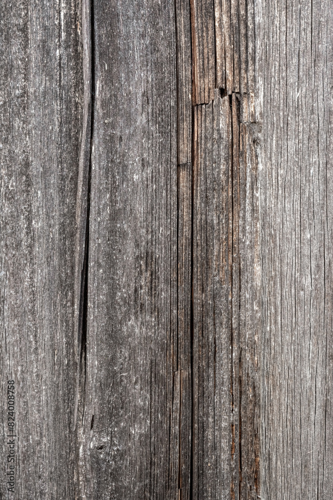 Naklejka premium Old wooden weathered cracked panel. Rough texture or background