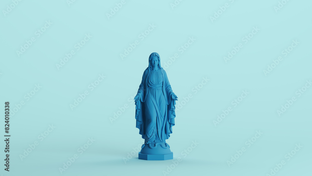 Blue virgin Mary saint statue traditional catholic sculpture pale