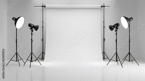 Studio for photo shoots with a white background