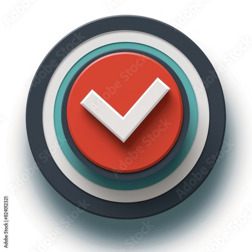 A button featuring a check mark symbol on a flat surface Free Download A button featuring a check mark symbol on a flat surface - GFXLoad