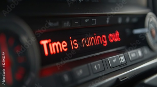 Time is Running Out. A car radio displaying a countdown, indicating time is running out urgently