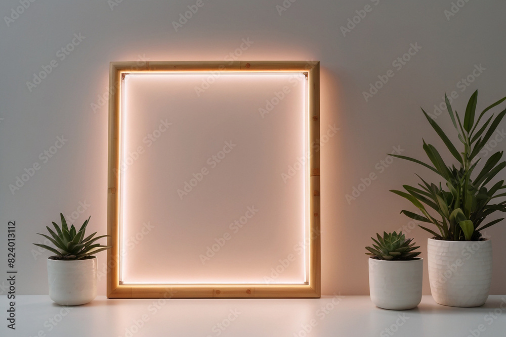 A modern and futuristic badge frame crafted from bamboo, featuring an empty space ready for customization. A modern and futuristic badge frame crafted from bamboo, featuring an empty space ready for customization.