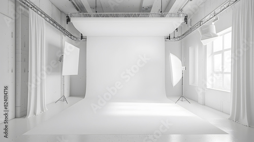 Studio for photo shoots with a white background