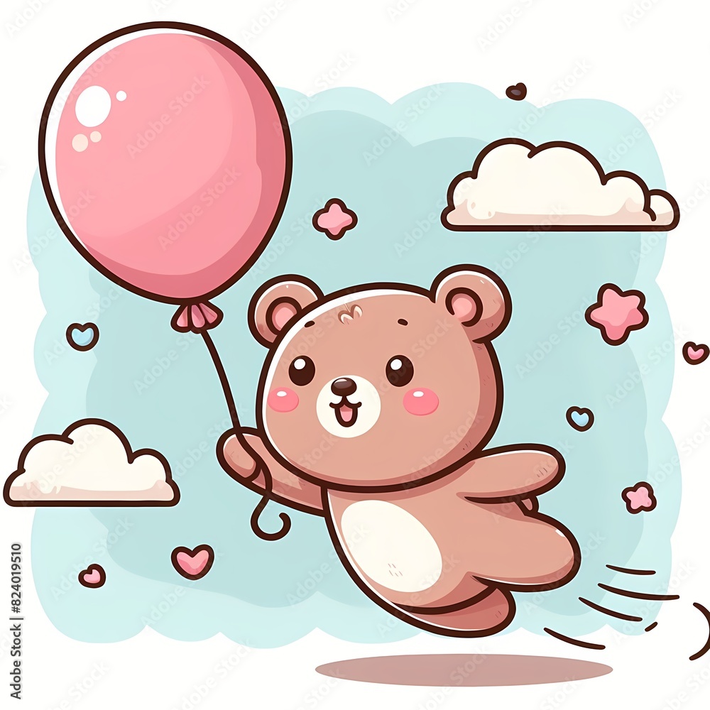 cute bear floating with balloon cartoon vector icon illustration cute bear floating with balloon cartoon vector icon illustration