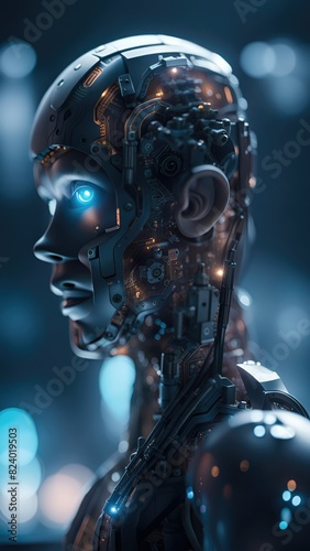 Artificial intelligence robot  cyber security  financial futuristic digital technology concept image. 