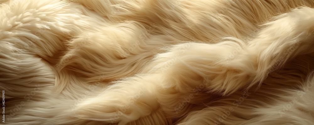Soft white fur texture with a detailed view