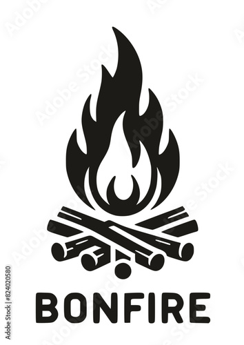 Bonfire SVG, Camping SVG, Flame SVG, Mountains SVG, Fire SVG, Bonfire Silhouette, Bonfire Clipart, Bonfire Art Print, Bonfire Cut file for Cricut, Campfire SVG