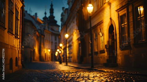 European Night Street Scene