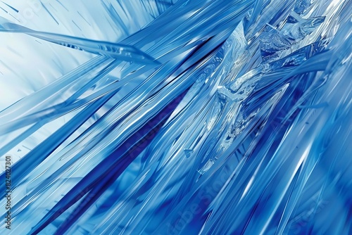 dynamic sharp lines in motion on abstract blue background energetic graphic design photo