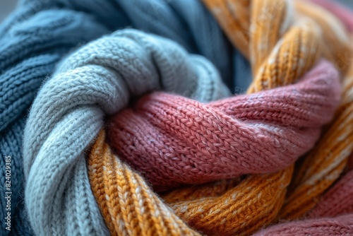 Braided multicolor yarn in soft hues