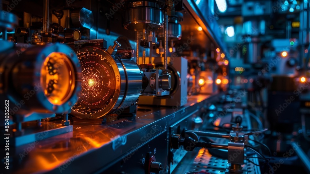 Fototapeta premium Describe a highenergy physics lab where researchers are conducting experiments to detect dark matter particles, Close up