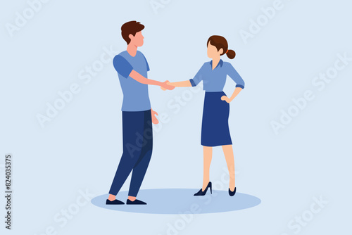 Client and customer concept. Colored flat vector illustration isolated.