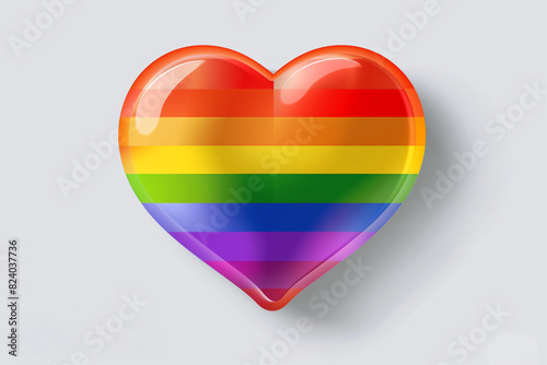 Free Download Pride Flag Heart Illustration: Vector Art with Rainbow Heart for International LGBT Pride Day - GFXLoad