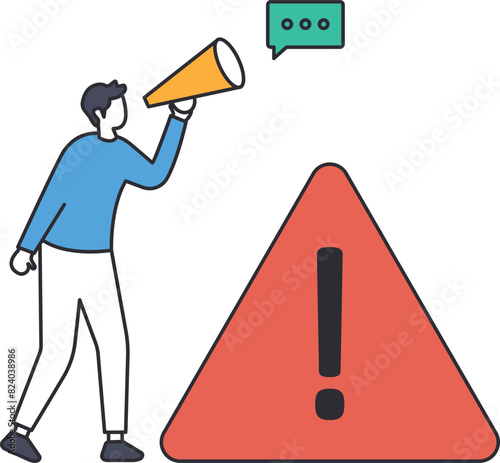 Alert, and Important announcement, attention or warning information, breaking news or urgent message communication, alert and beware concept,
