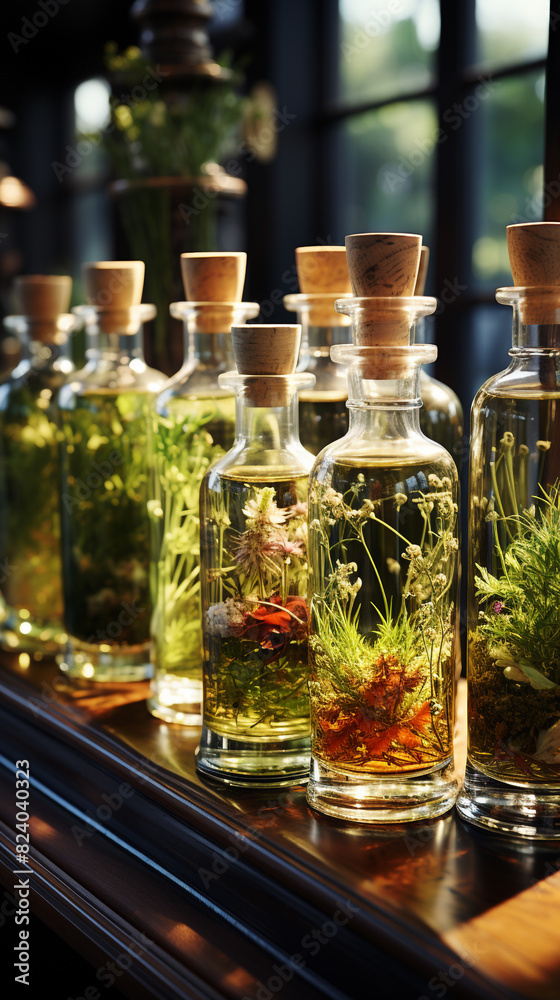 Assorted Jars Filled With Moss and Plants Assorted Jars Filled With Moss and Plants