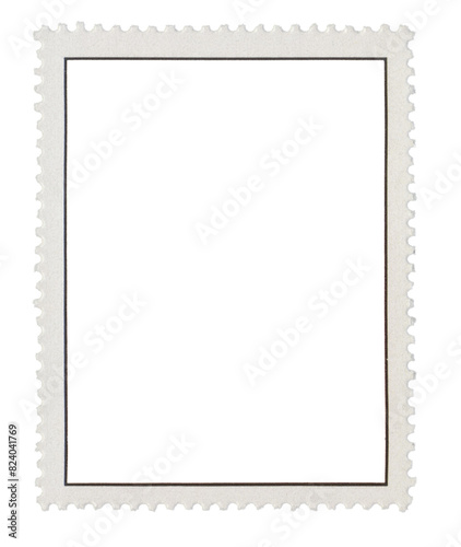 Obraz na płótnie blank postage stamp template with black frame around the design space on transparent background w salonie