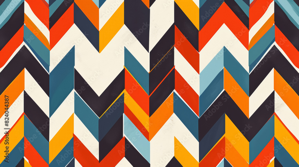 Intricate herringbone colorful pattern background, geometric, vibrant hues