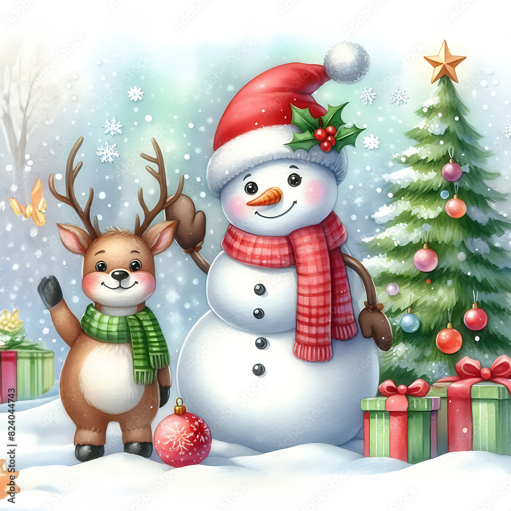 Joyful Christmas Wishes: Square Printable Greeting Card Joyful Christmas Wishes: Square Printable Greeting Card