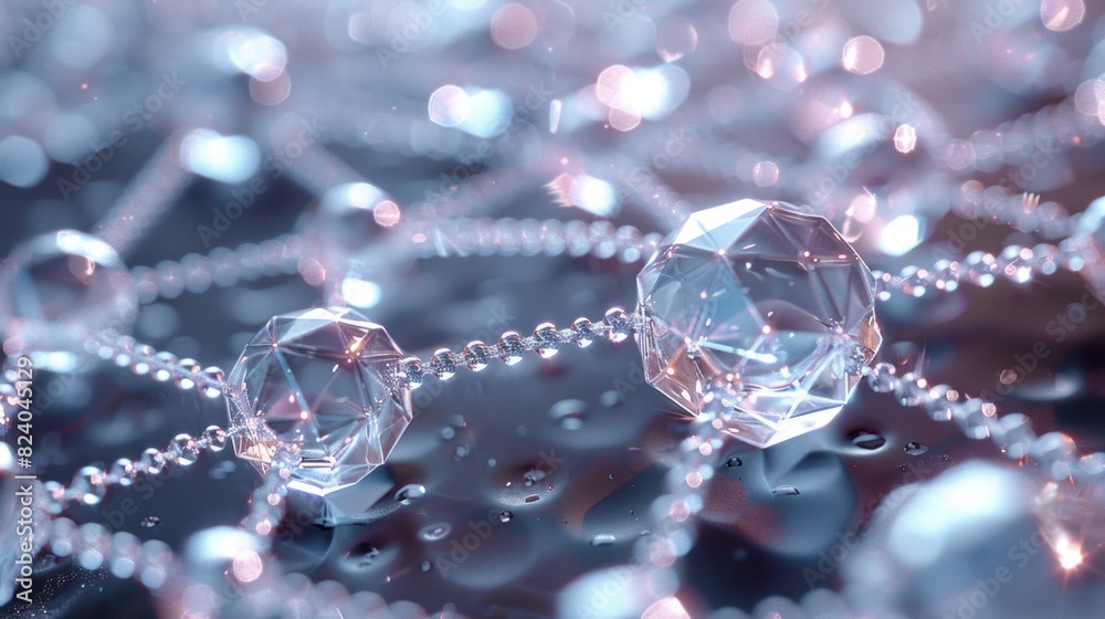 Beautifully detailed Cinema 4D business connections of clear diamonds, minimalistic style Beautifully detailed Cinema 4D business connections of clear diamonds, minimalistic style