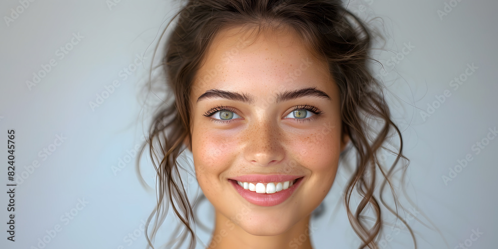 Beautiful young woman female smiling showing perfect white teeth. Dental stomatology whitening and treatment advertisement concept. Beautiful young woman female smiling showing perfect white teeth. Dental stomatology whitening and treatment advertisement concept.