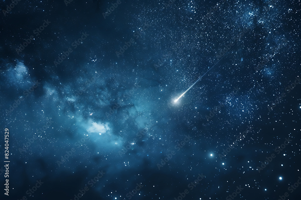 A spectacular shooting star streaks across a night sky filled with twinkling stars and cosmic wonders A spectacular shooting star streaks across a night sky filled with twinkling stars and cosmic wonders