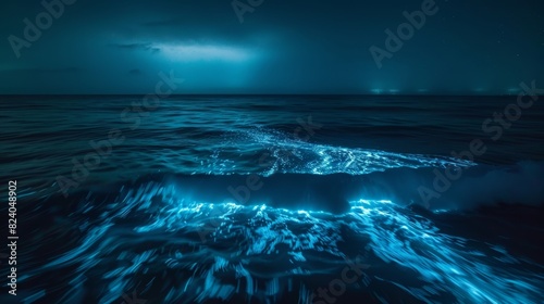 The normally dark and mysterious ocean comes alive at night with the enchanting glow of bioluminescent waves.