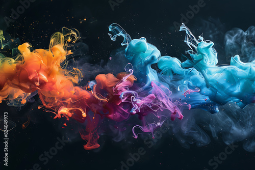 Colorful liquid shapes floating gracefully, creating a mesmerizing abstract pattern