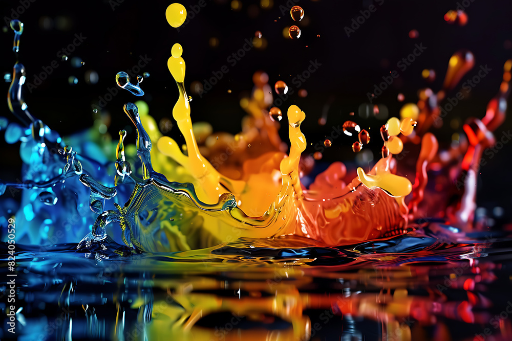 Colorful liquid shapes floating gracefully, creating a mesmerizing abstract pattern