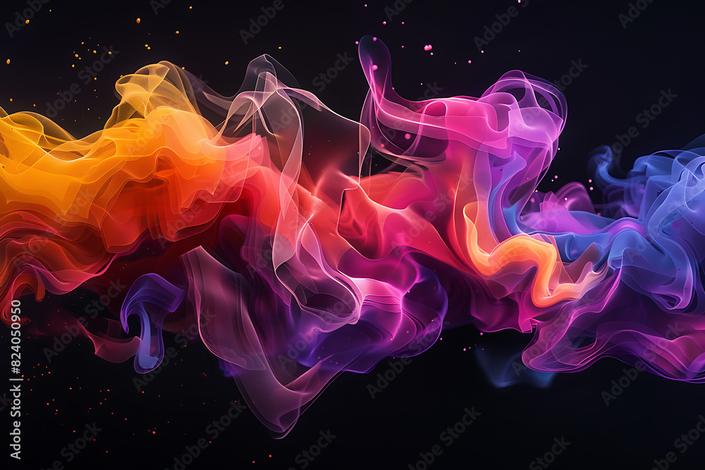 Obraz premium Colorful liquid shapes floating gracefully, creating a mesmerizing abstract pattern