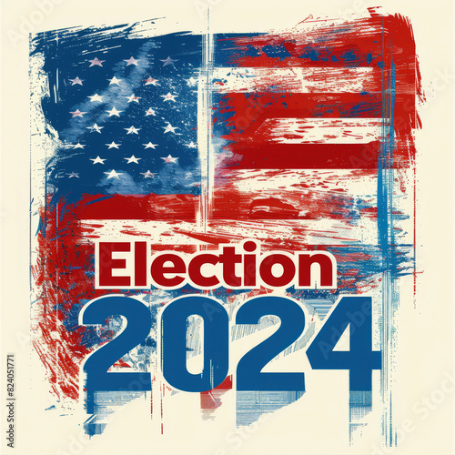 United States (USA) Election 2024 theme Illustration. AI generated