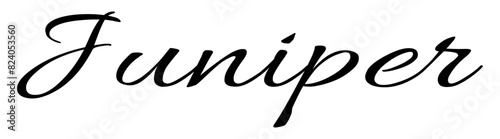 Juniper - black color - name written - ideal for websites, presentations, greetings, banners, cards, t-shirt, sweatshirt, prints, cricut, silhouette, sublimation, tag