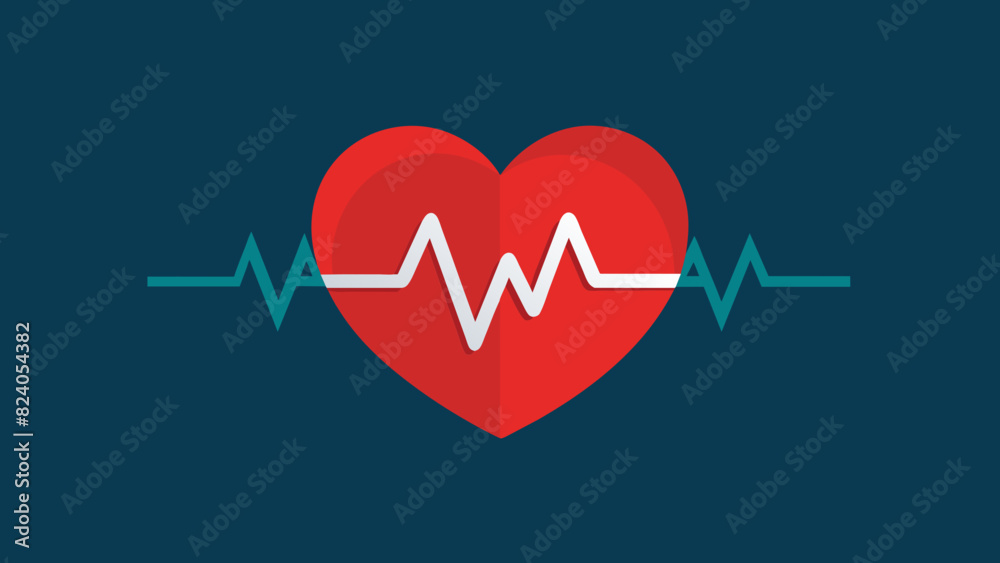 Cardiology Symbol: Heartbeat Line Illustration Cardiology Symbol: Heartbeat Line Illustration