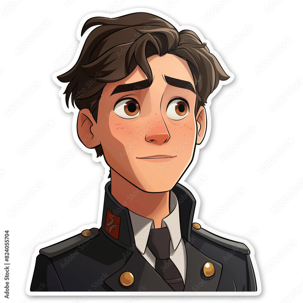 Sticker Depicting Man in Uniform Sticker Depicting Man in Uniform