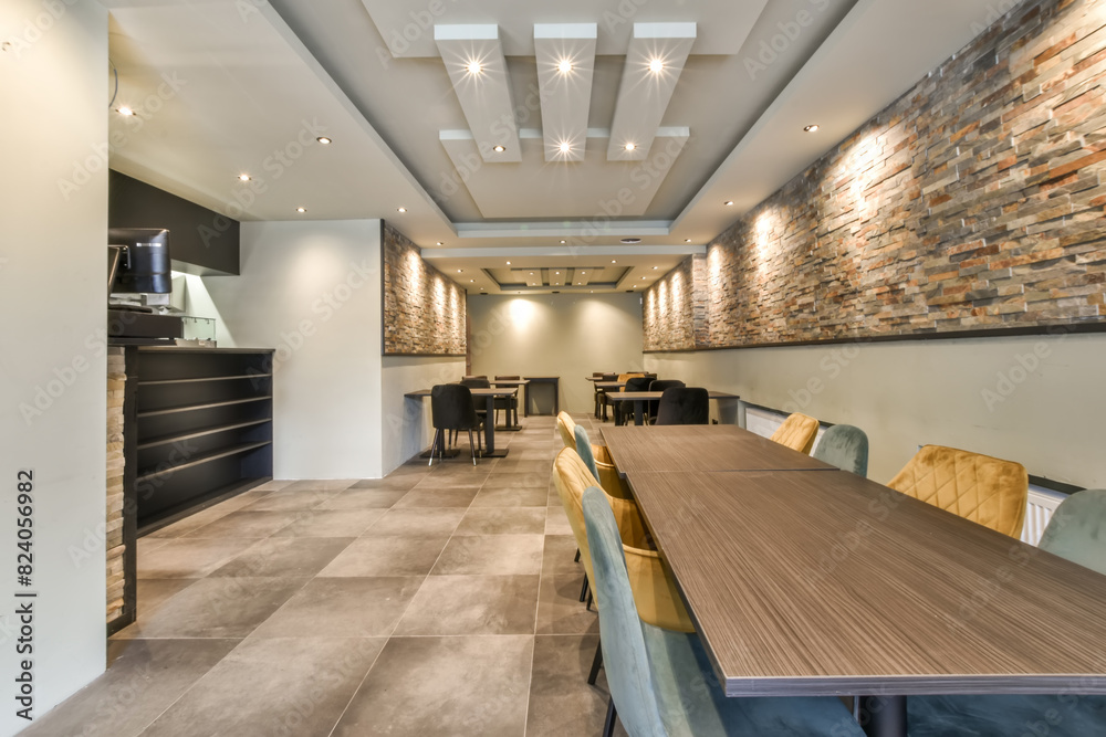Modern interior design of a spacious dining area