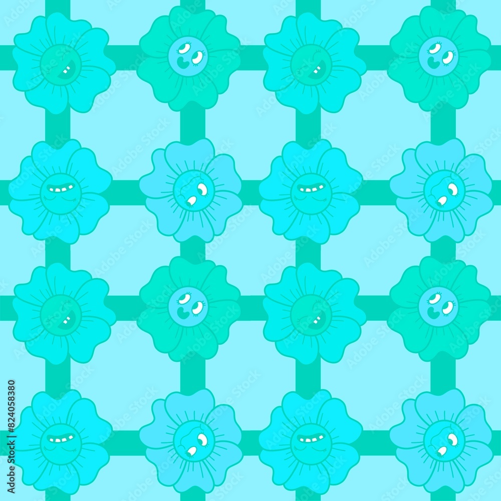 Cartoon flower seamless pattern for wrapping paper and fabrics and linens and kids clothes print Cartoon flower seamless pattern for wrapping paper and fabrics and linens and kids clothes print