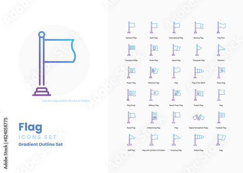 Flag icons collection. Set contains such Icons as National Flag, Country, Patriotic, Emblem, Symbol, Sovereignty, Identity, Banner, State, and more