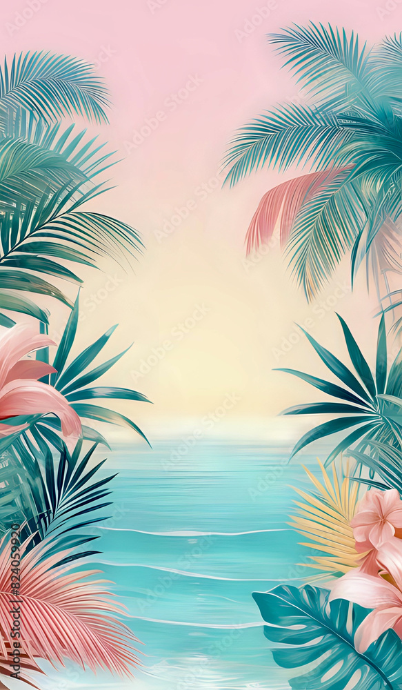 tropical background with palm trees tropical background with palm trees