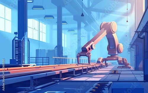 illustration of modern factory machinery