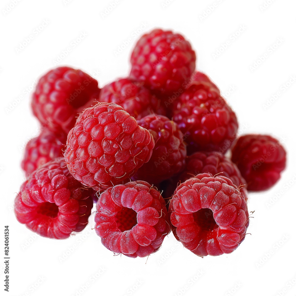 Group of raspberries isolated on white, clipping Group of raspberries isolated on white, clipping