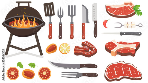 BBQ Basics: Collection of Grilling Meats and Tools	
