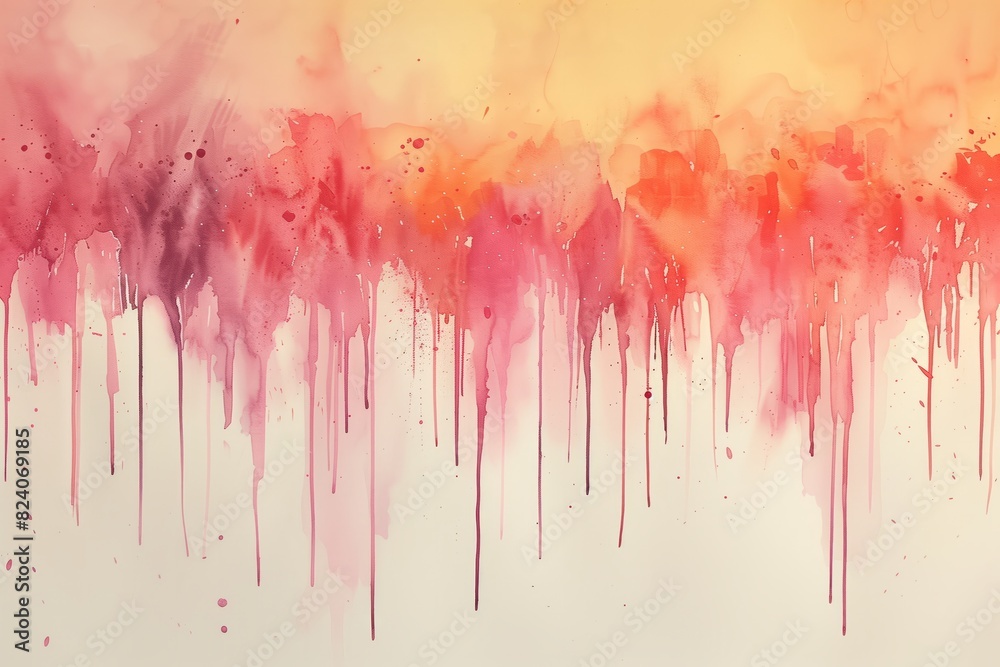 Fototapeta premium Watercolor drips for light and airy backgrounds