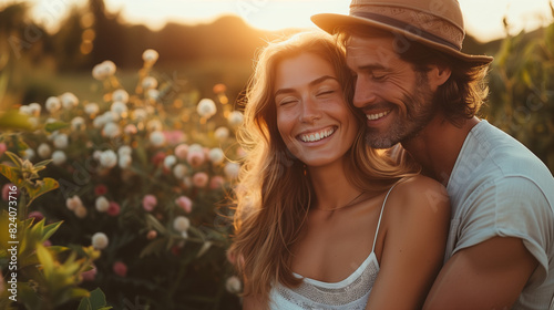 happy couple in the garden at sunrise  © Ramses