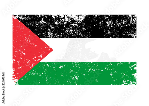  Palestine, palestine flag with grunge effect  - vector illustration