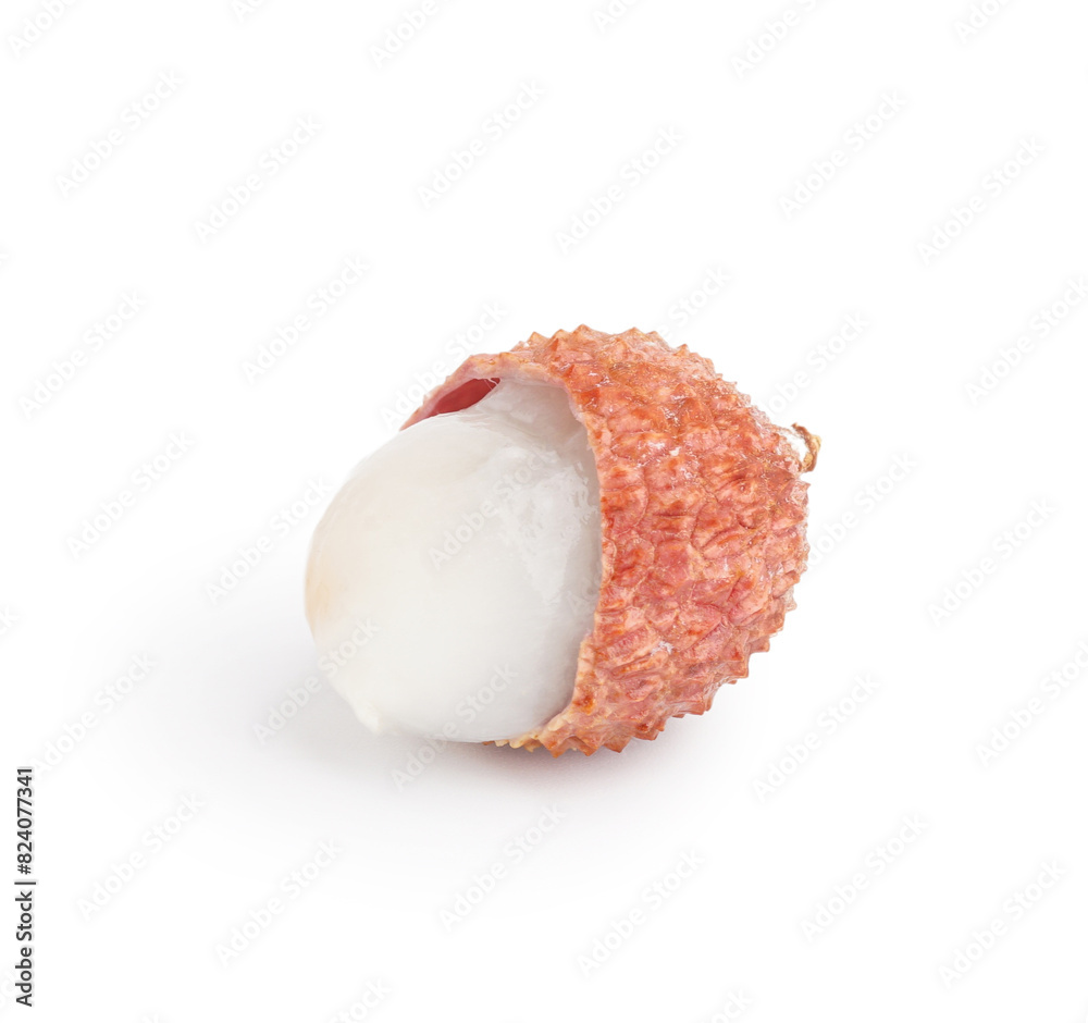 Delicious litchi fruit on white background Delicious litchi fruit on white background