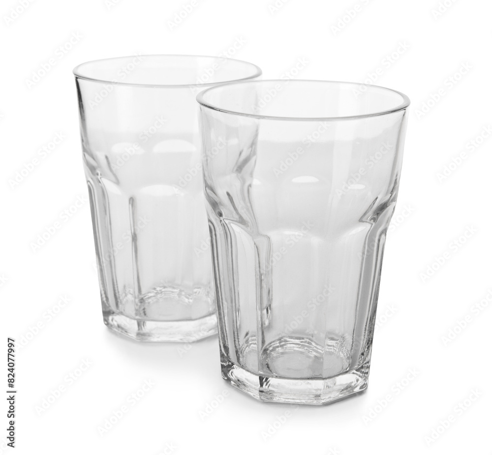 Crystal clear glasses on white background Crystal clear glasses on white background