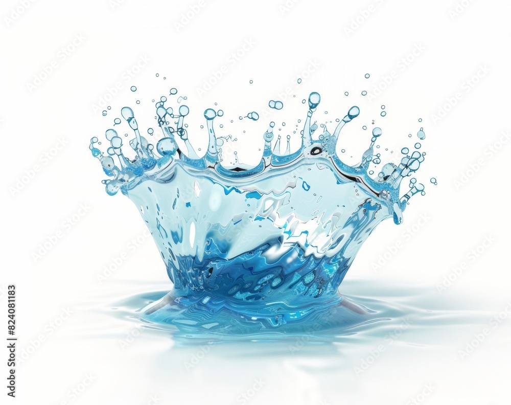 Water splash in light blue color on white background, high resolution photography Water splash in light blue color on white background, high resolution photography
