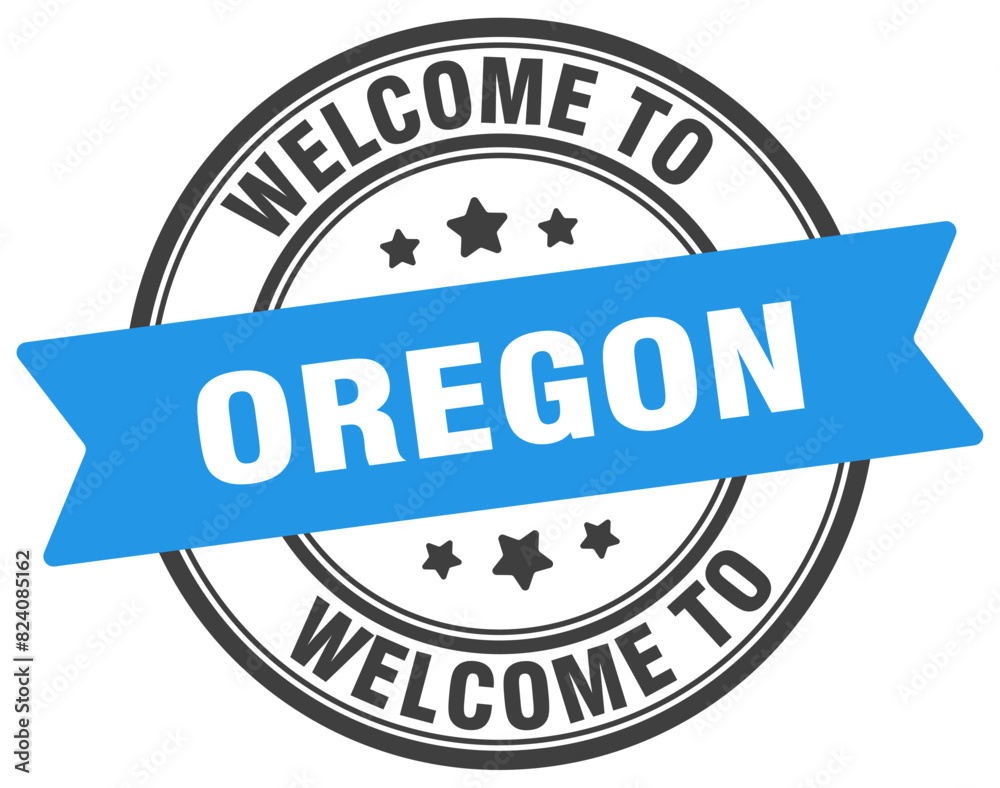 Welcome to Oregon stamp. Oregon round sign
