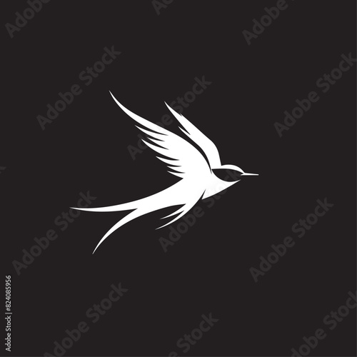 Swallow in cartoon  doodle style . Image for t-shirt  web  mobile apps and ui. Isolated 2d vector illustration in logo  icon  sketch style  Eps 10  black and white. AI Generative